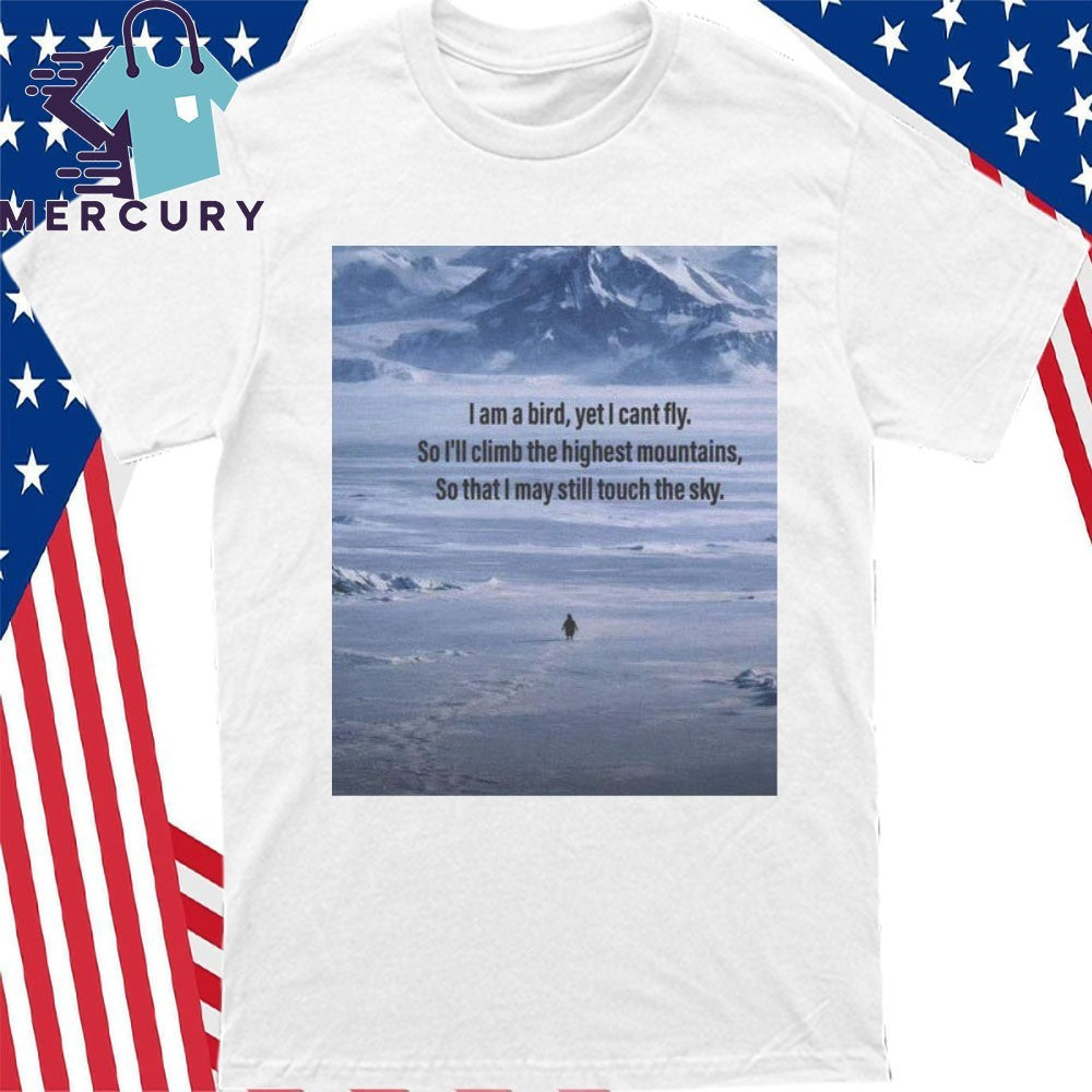 Penguin Mountain Graphic Shirt Hopeful Bird Quote