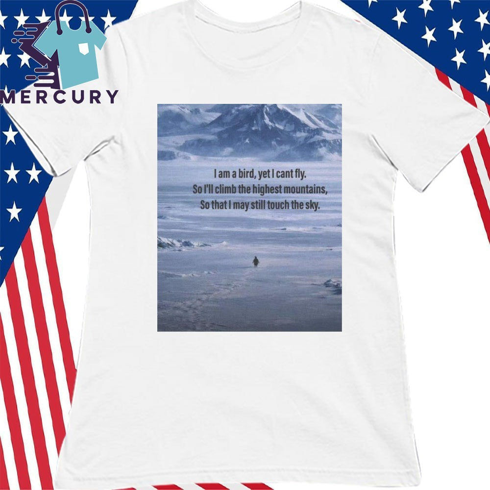 Penguin Mountain Graphic Shirt Hopeful Bird Quote