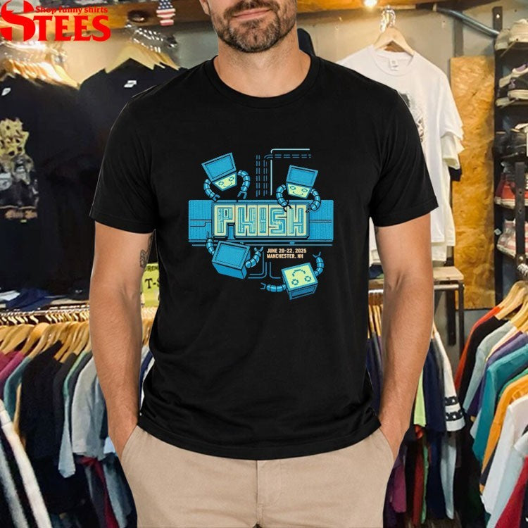 Phish Manchester NH Summer Tour 2025 On Polyblend T-shirts
