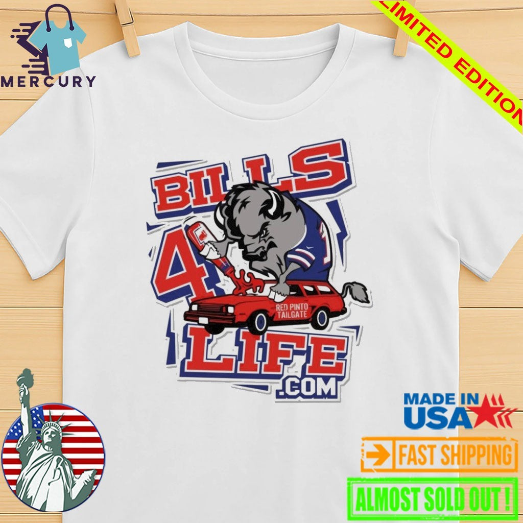 Pinto Ron Wearing Bills 4life Buffalo Shirt
