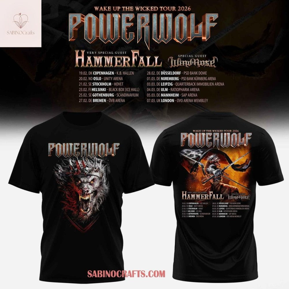 Powerwolf Wake Up The Wicked 2026 World Tour Shirt