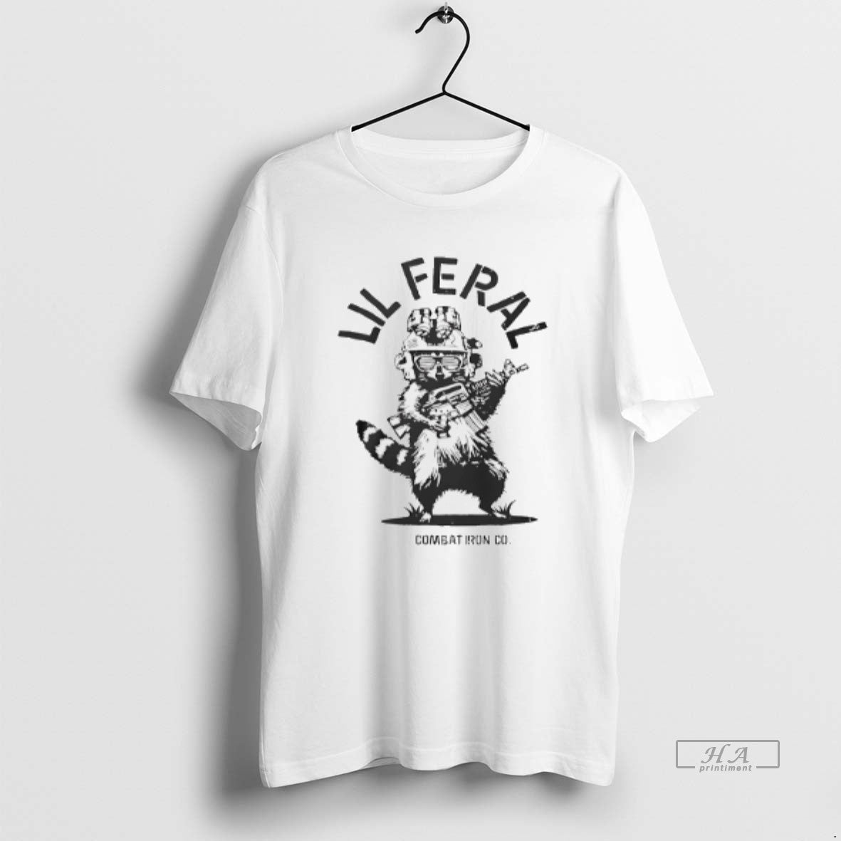 Official Raccoon Lil Feral Combat Iron T-Shirts, Hoodie, Sweatshirt | CoreVibeTees.com