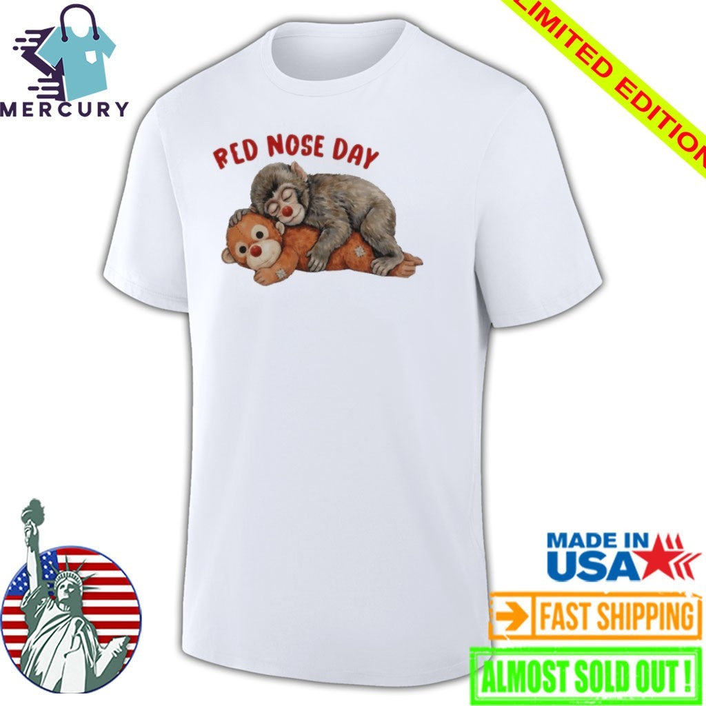 Red Nose Day Punch Monkey Emotional Plush Toy Monkey shirt