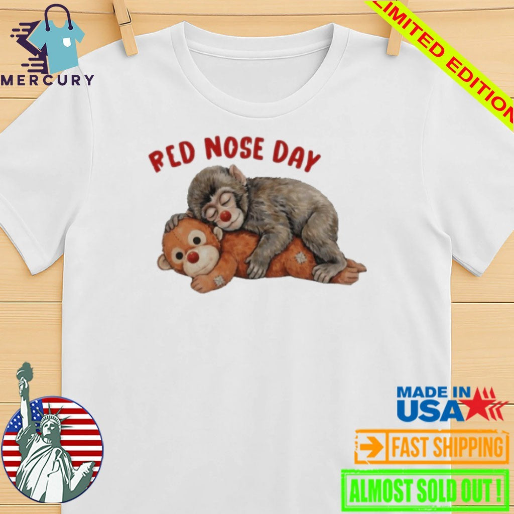 Red Nose Day Punch Monkey Emotional Plush Toy Monkey shirt