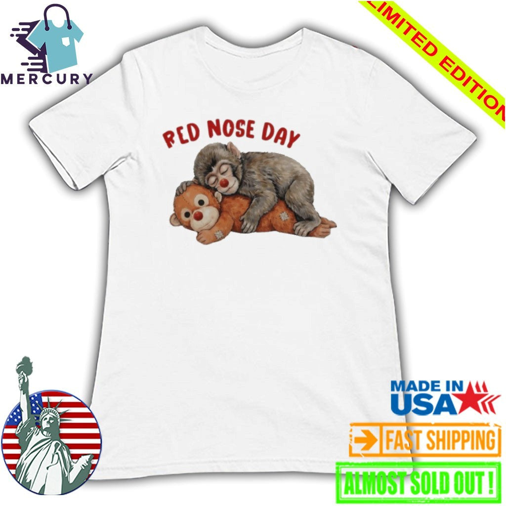 Red Nose Day Punch Monkey Emotional Plush Toy Monkey shirt