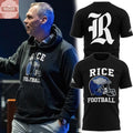 Rice Owls Football Coach Scott Abell Gothic R Logo Shirt