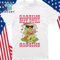Sagging But Still Gagging Shirt Retro Groovy Summer Frog girl