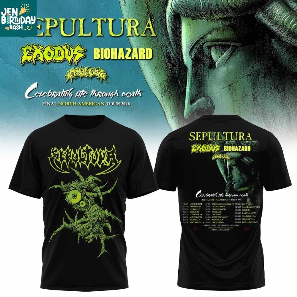 Sepultura Celebrating Life Through Death Tour 2026 Shirt