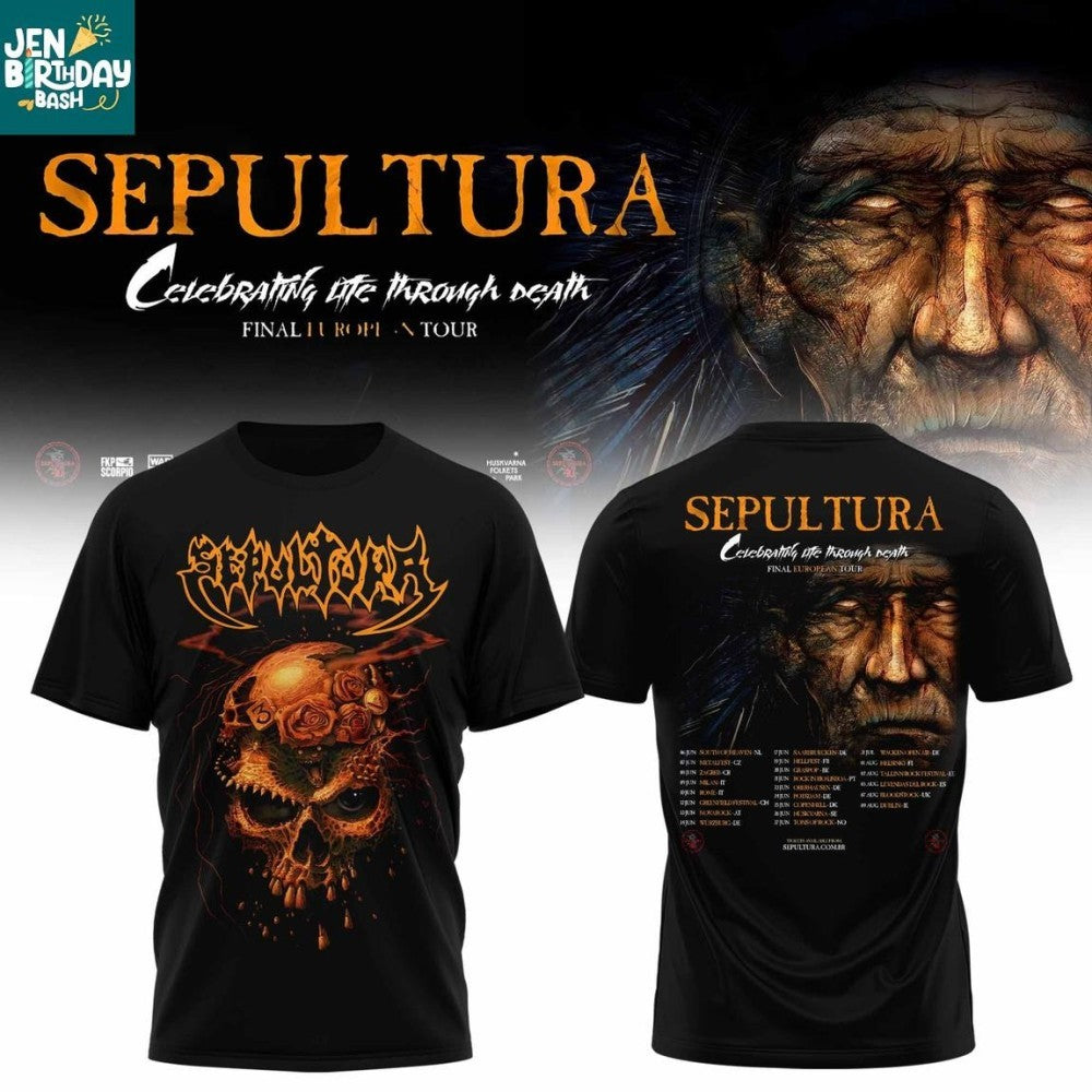 Sepultura Final European Tour 2026 Celebrating Life Through Death 2026 Shirt