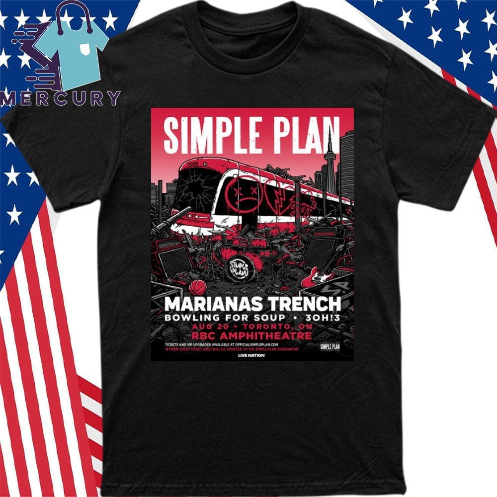 Simple Plan RBC Amphitheatre 2026 Toronto ON August 20th Shirt