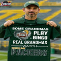 Some Grandmas Play Bingo Real Grandmas Watch Green Bay Packers Diamond Heart T-Shirts