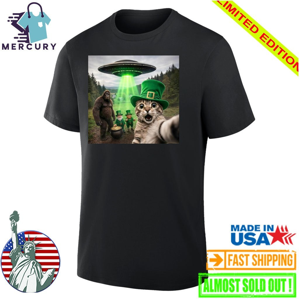 St. Patrick’s Day Funny Cat Selfie Shirt