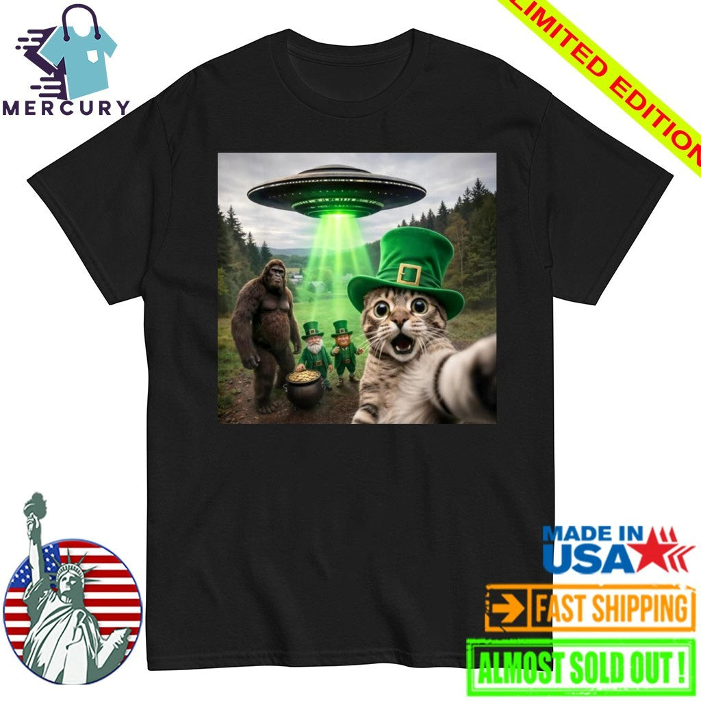 St. Patrick’s Day Funny Cat Selfie Shirt