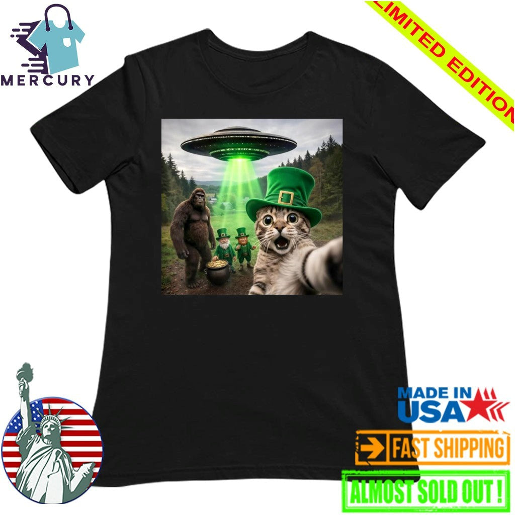 St. Patrick’s Day Funny Cat Selfie Shirt
