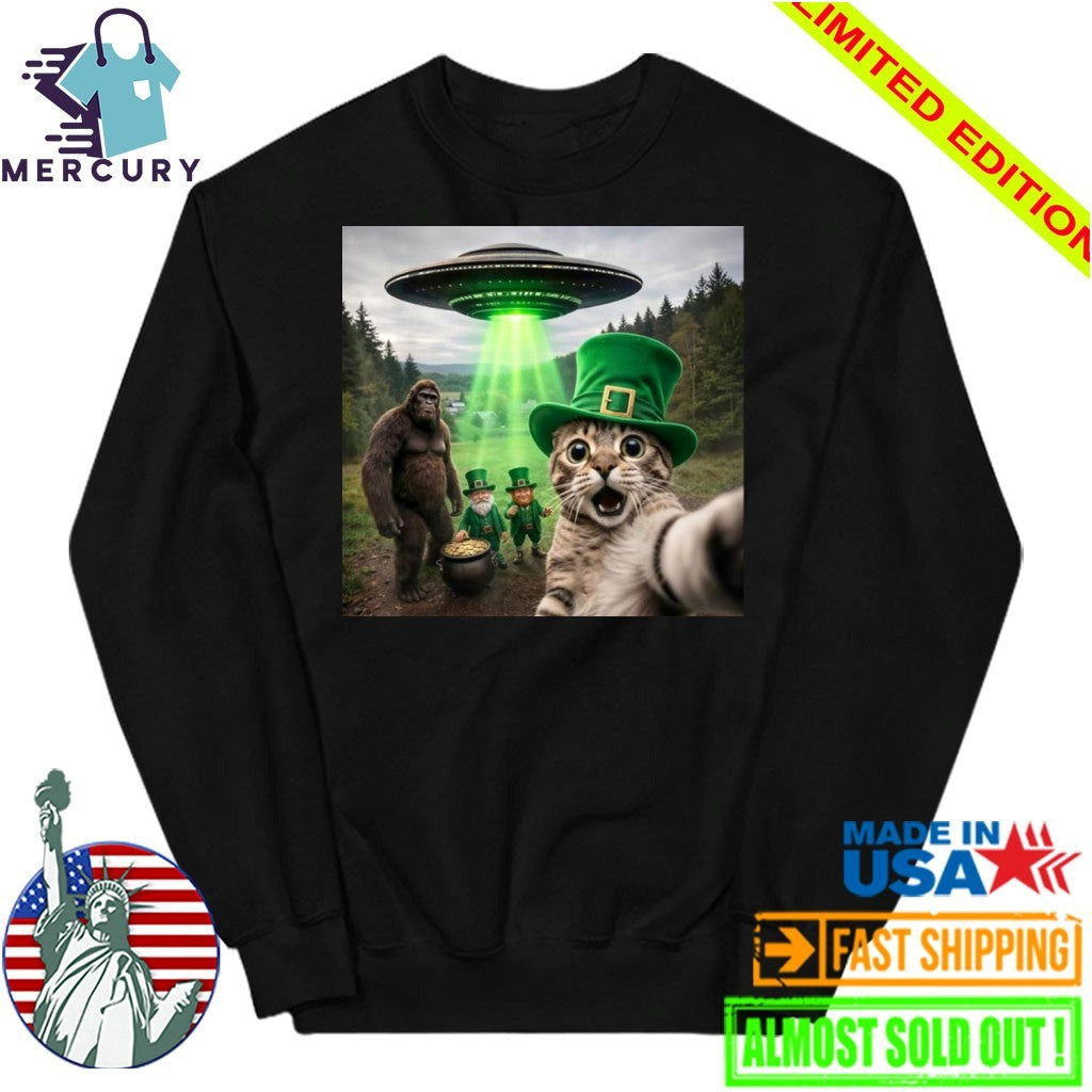 St. Patrick’s Day Funny Cat Selfie Shirt