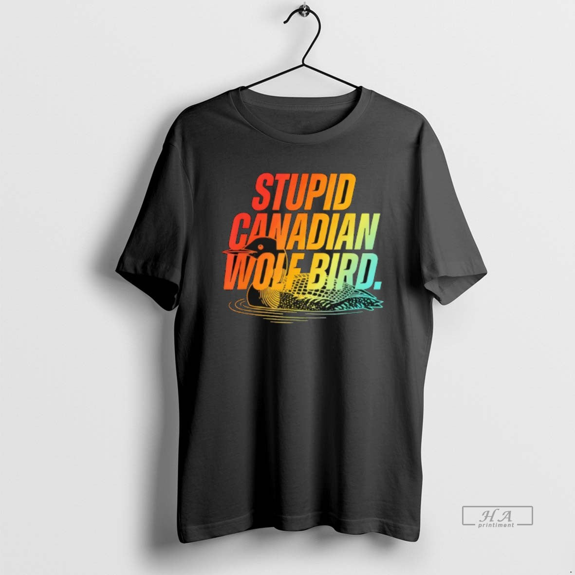 Official Stupid Canadian Wolf Bird Funny Design T-Shirts, Hoodie, Sweatshirt | CoreVibeTees.com