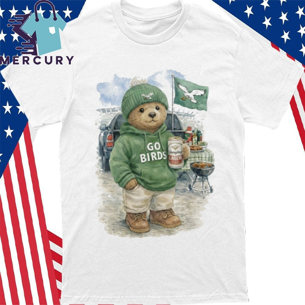 Tailgating Bear Go Birds Eagle Shirt