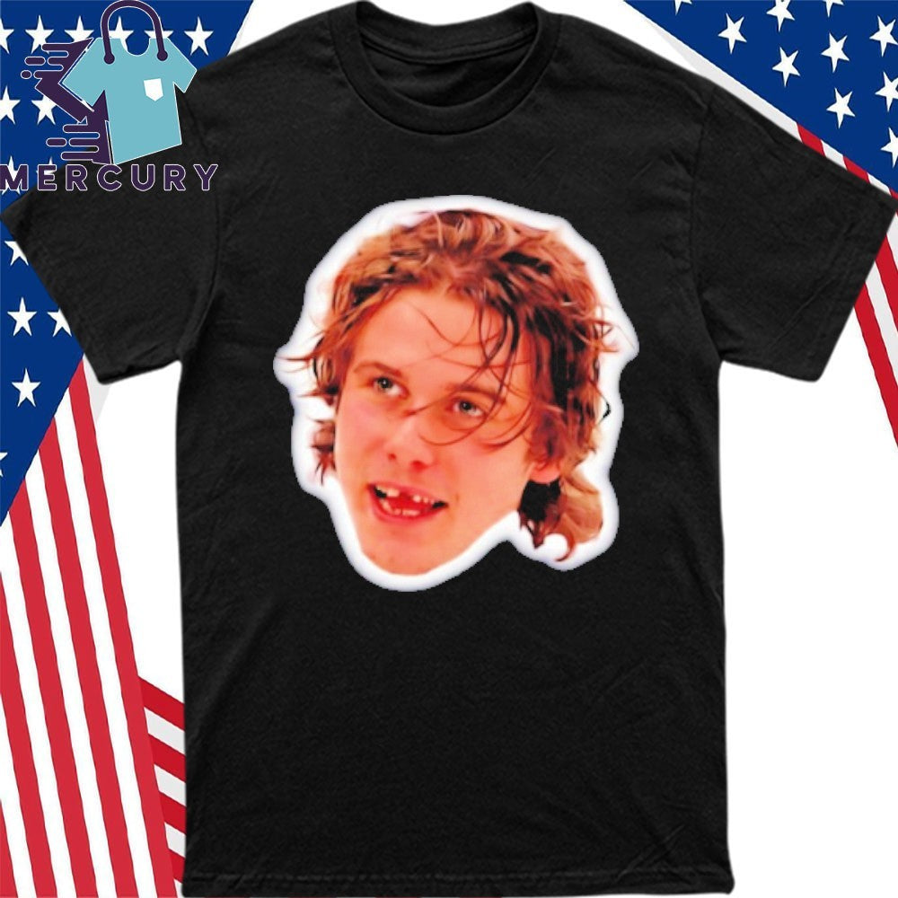 Team USA Jack Hughes Missing Teeth Throwback Big Head Shirt