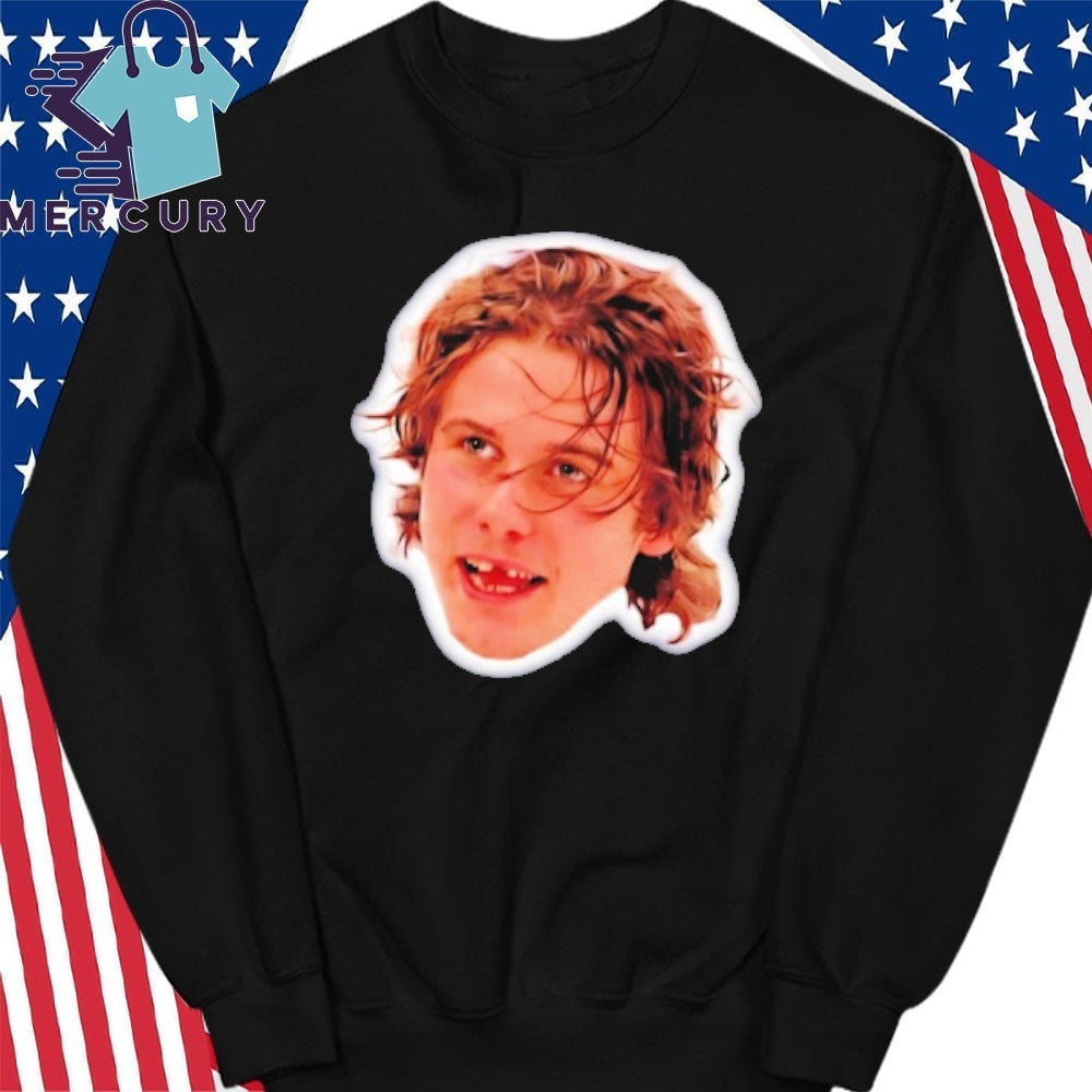 Team USA Jack Hughes Missing Teeth Throwback Big Head Shirt