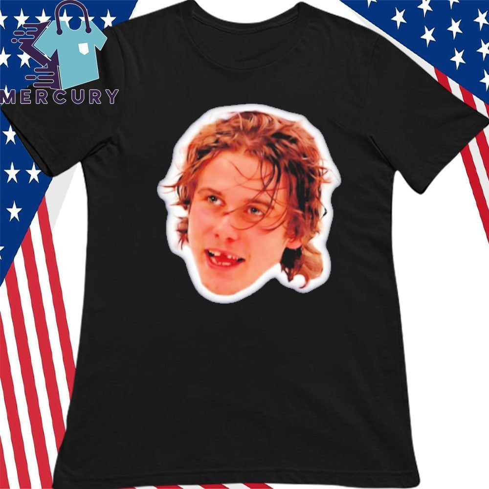 Team USA Jack Hughes Missing Teeth Throwback Big Head Shirt