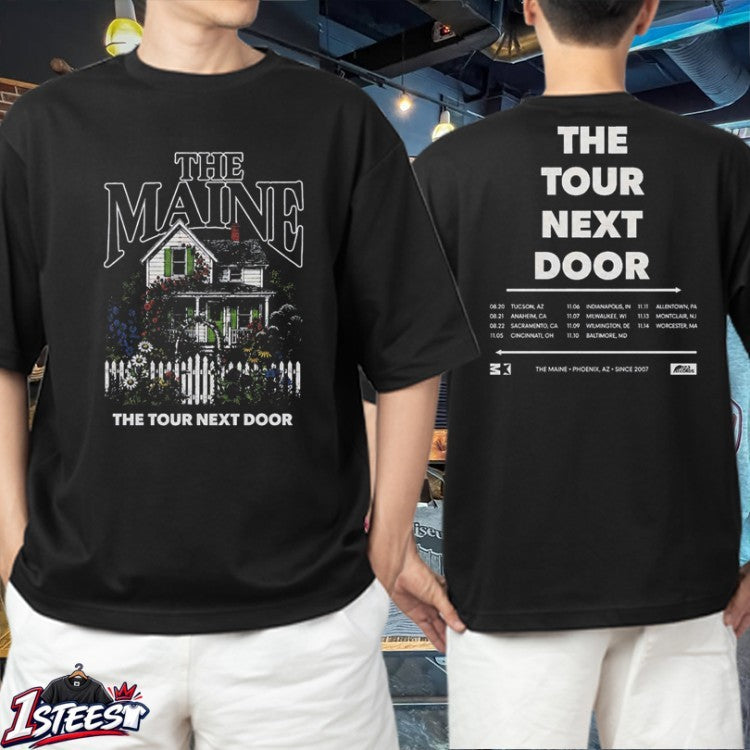 The Maine The Tour Next Door 2026 Floral House With Dates T-Shirts