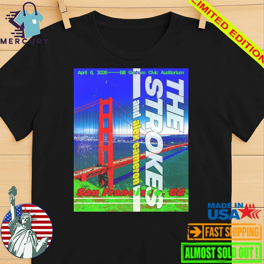 The Strokes San Francisco CA 2026 Bill Graham Civic Auditorium Aptil 6th Shirt