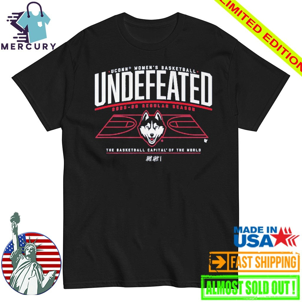UConn Huskies Women’s Basketball Undefeated 2025-26 Regular Season Shirt