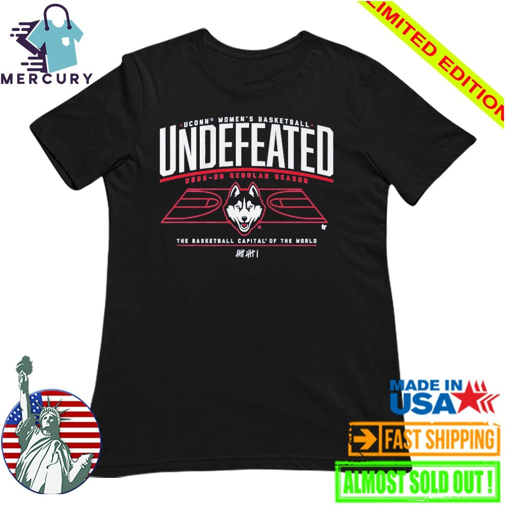 UConn Huskies Women’s Basketball Undefeated 2025-26 Regular Season Shirt