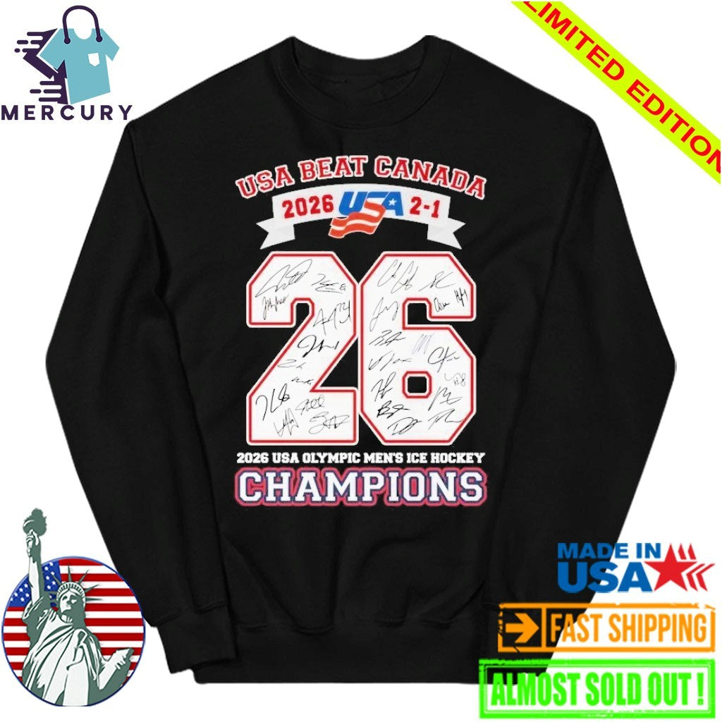 USA Beat Canada 2-1 2026 USA Olympic Mne’s ICE Hockey Champions Shirt’