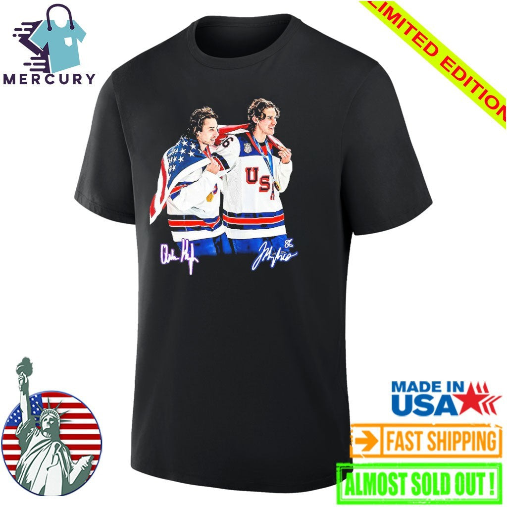 USA Gold Medal Hockey Champion Jack Hughes Quinn Hughes Shirt