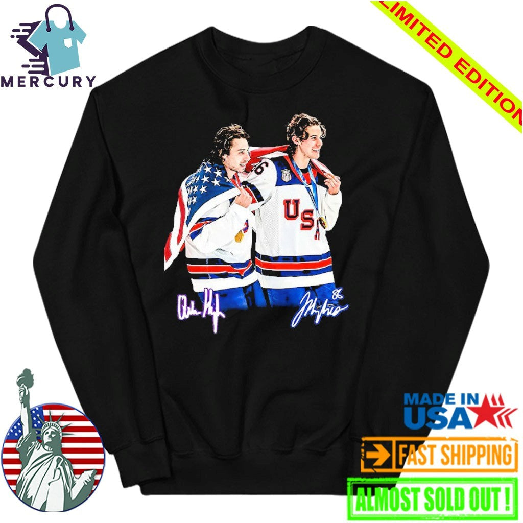 USA Gold Medal Hockey Champion Jack Hughes Quinn Hughes Shirt