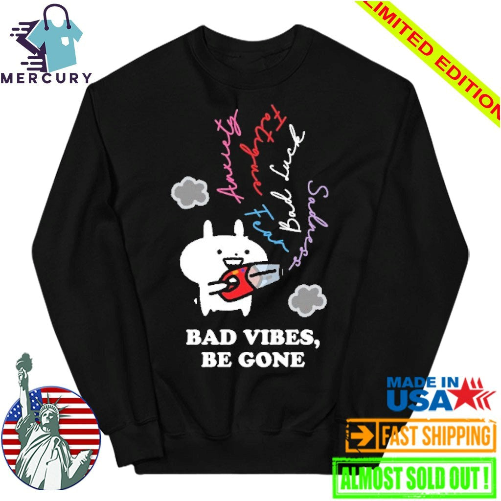 Usagyuuun Bad Vibes Be Gone Black Shirt