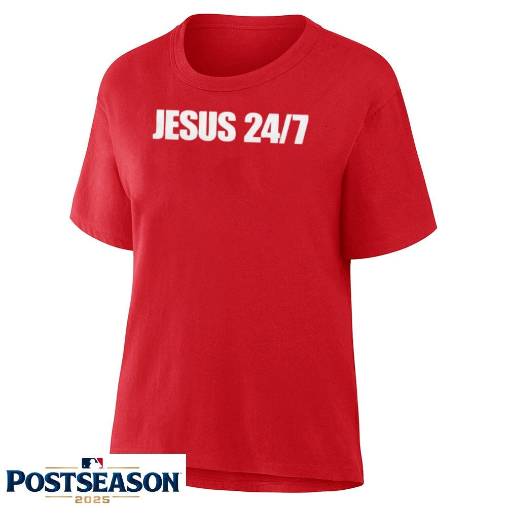 Valentina Gomez Wearing Jesus 24 7 Shirt