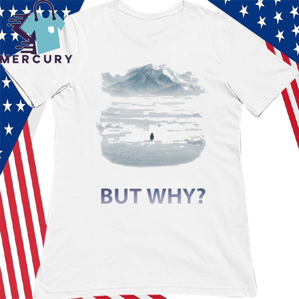 Viral Penguin & Mountain Motivational But Why Shirt