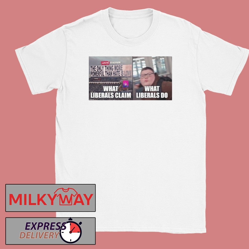 Viral What Liberals Claim What Liberals Do Shirt