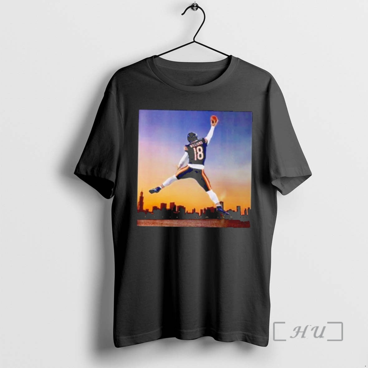 Officials Caleb Williams Jumpman Chicago Skyline Photo T-Shirts, Hoodie, Sweatshirt | CoreVibeTees.com