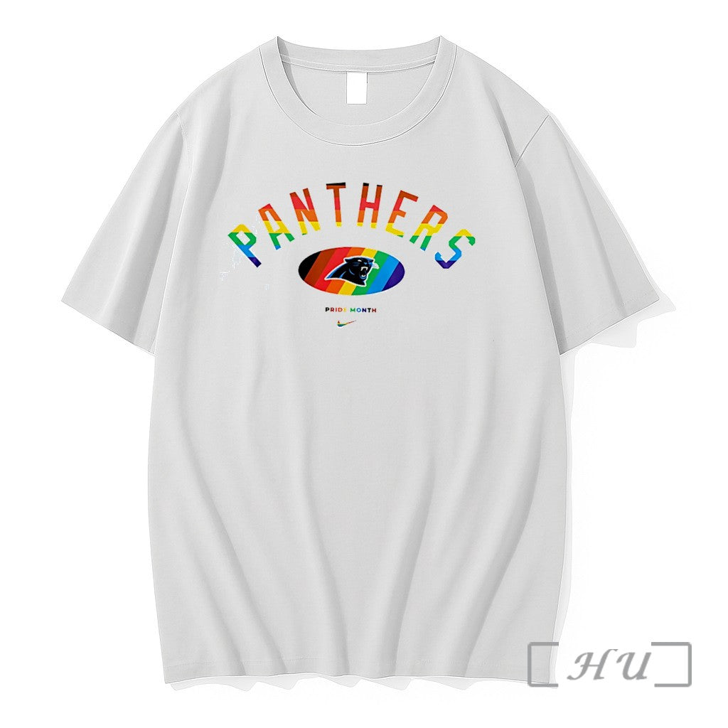 Officials Carolina Panthers Pride Month Rainbow Logo Tee