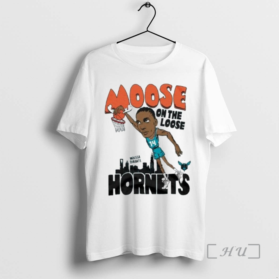 Officials Charlotte Hornets Moussa Diabate On The Loose Skyline Ornaments T-Shirts, Hoodie, Sweatshirt | CoreVibeTees.com