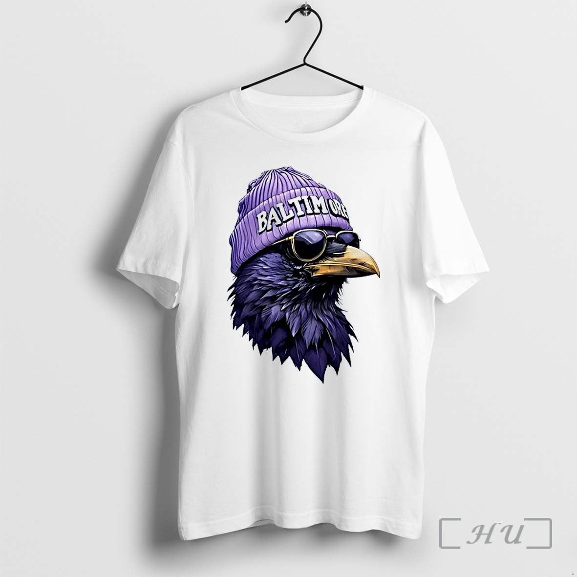 Officials Cool Bird Gear Stylish Baltimore Raven Wearing A Beanie White Premium T Shirts Sweater