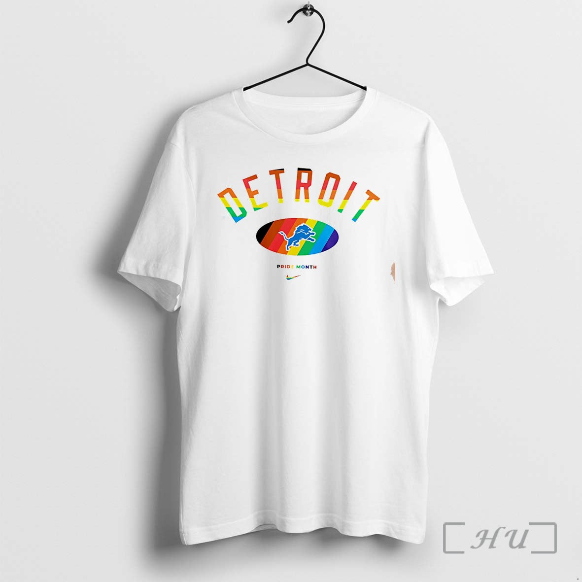 Officials Detroit Lions Pride Month Rainbow Logo Tee