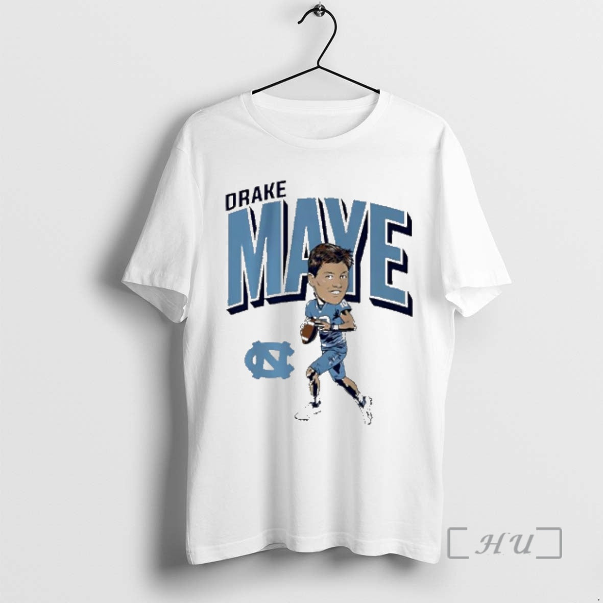 Officials Drake Maye North Carolina Tar Heels Caricature Big Head Football Premium T Shirts Sweater Hoodie, Sweatshirt
