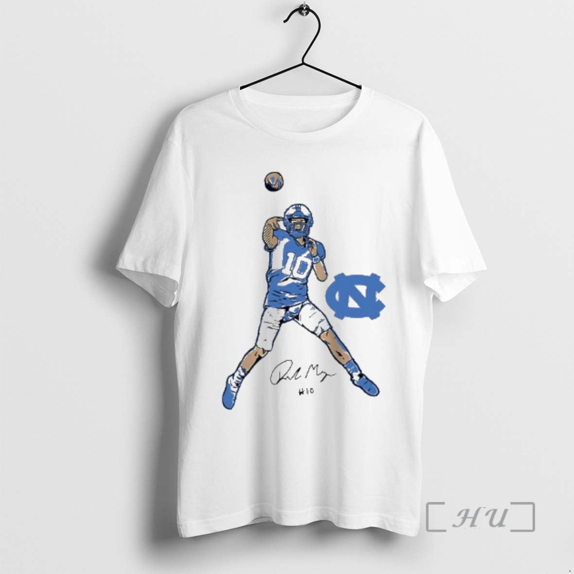 Officials Drake Maye North Carolina Tar Heels Signature Number 10 Football Action 2 Premium T-Shirts, Hoodie, Sweatshirt