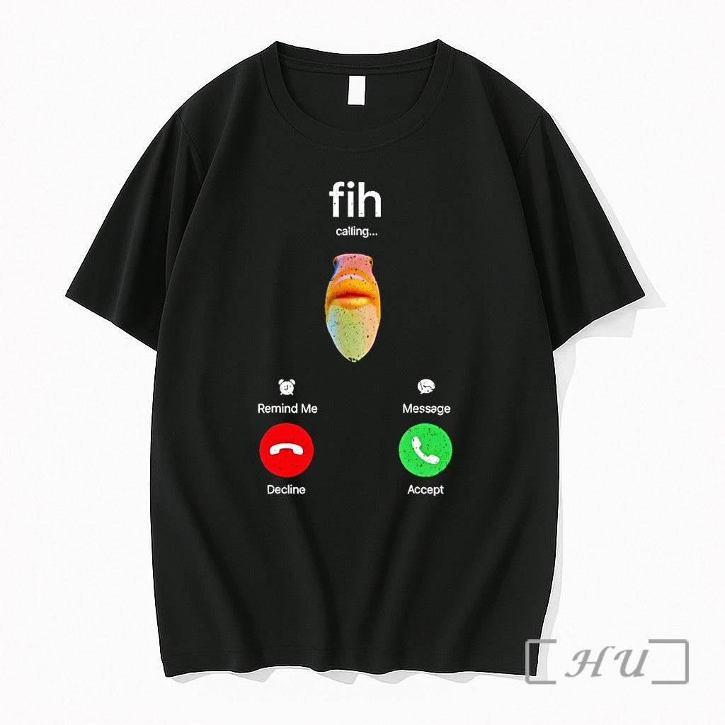 Officials Fish Calling Screen Fih Meme Funny Animal Phone Incoming Mobile Interface Premium T Shirts