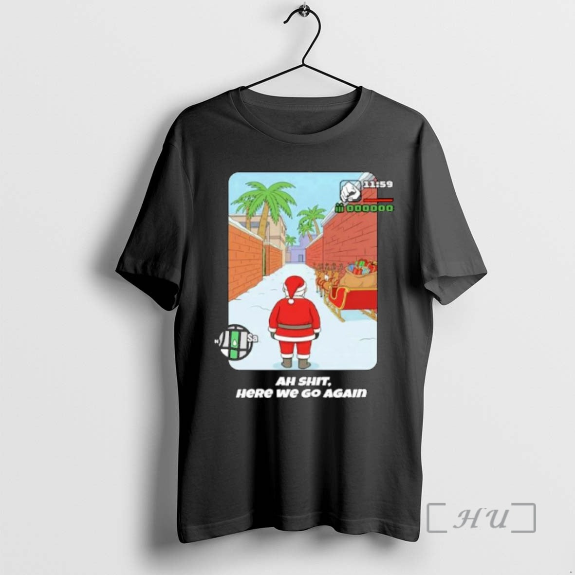 Officials Gta Santa Here We Go Again Funny Christmas Ornaments T-Shirts, Hoodie, Sweatshirt | CoreVibeTees.com