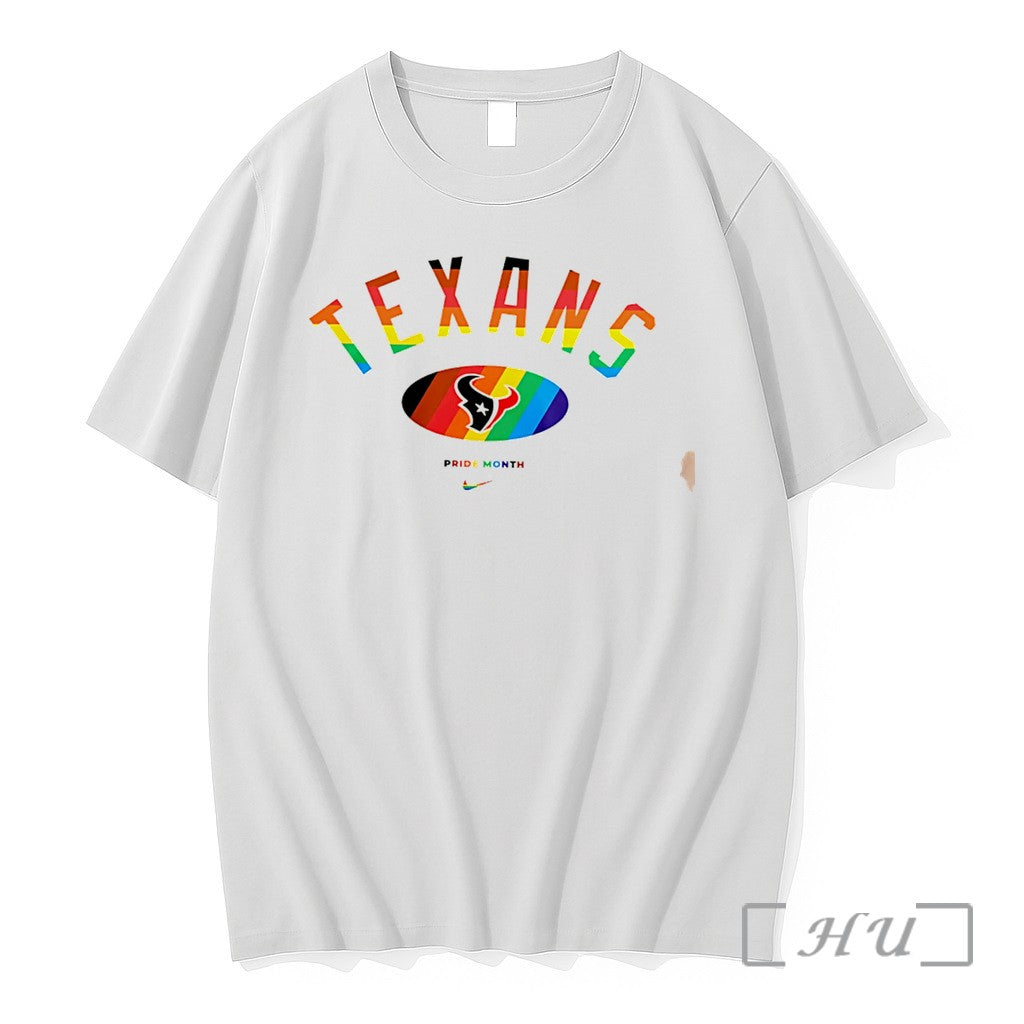 Officials Houston Texans Pride Month Rainbow Logo Tee