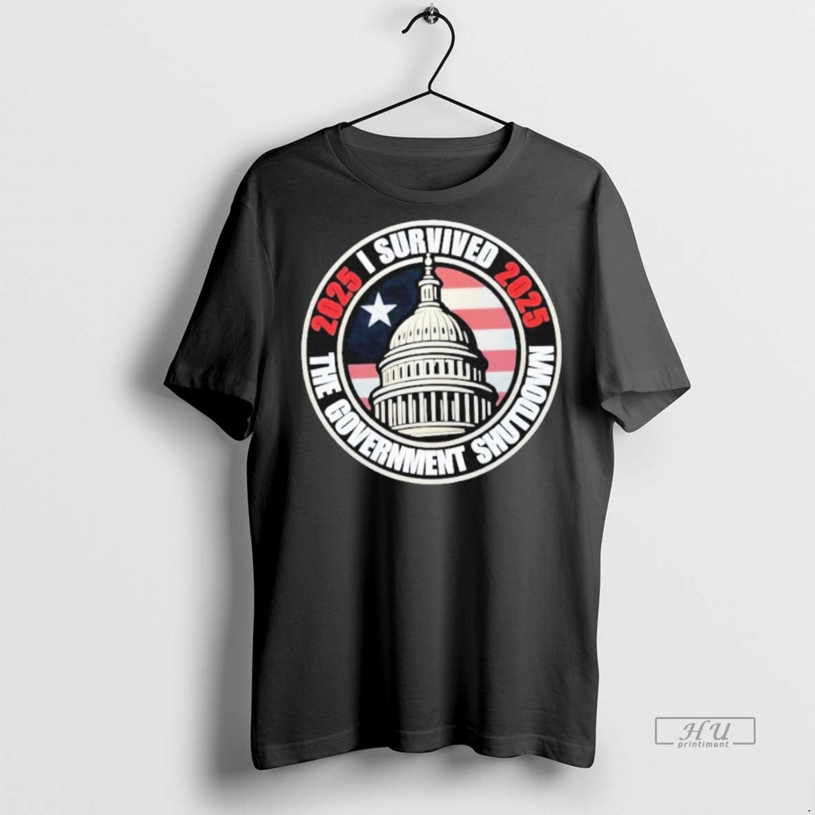Officials I Survived The Government Shutdown 2025 American Flag Tee Shirt Sweater
