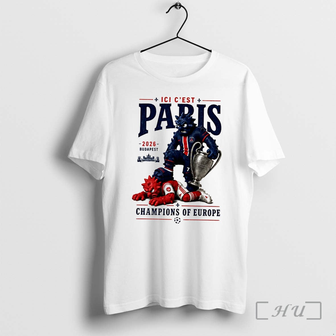 Officials Ici Cest Paris 2026 Champions Of Europe Mascot Tee
