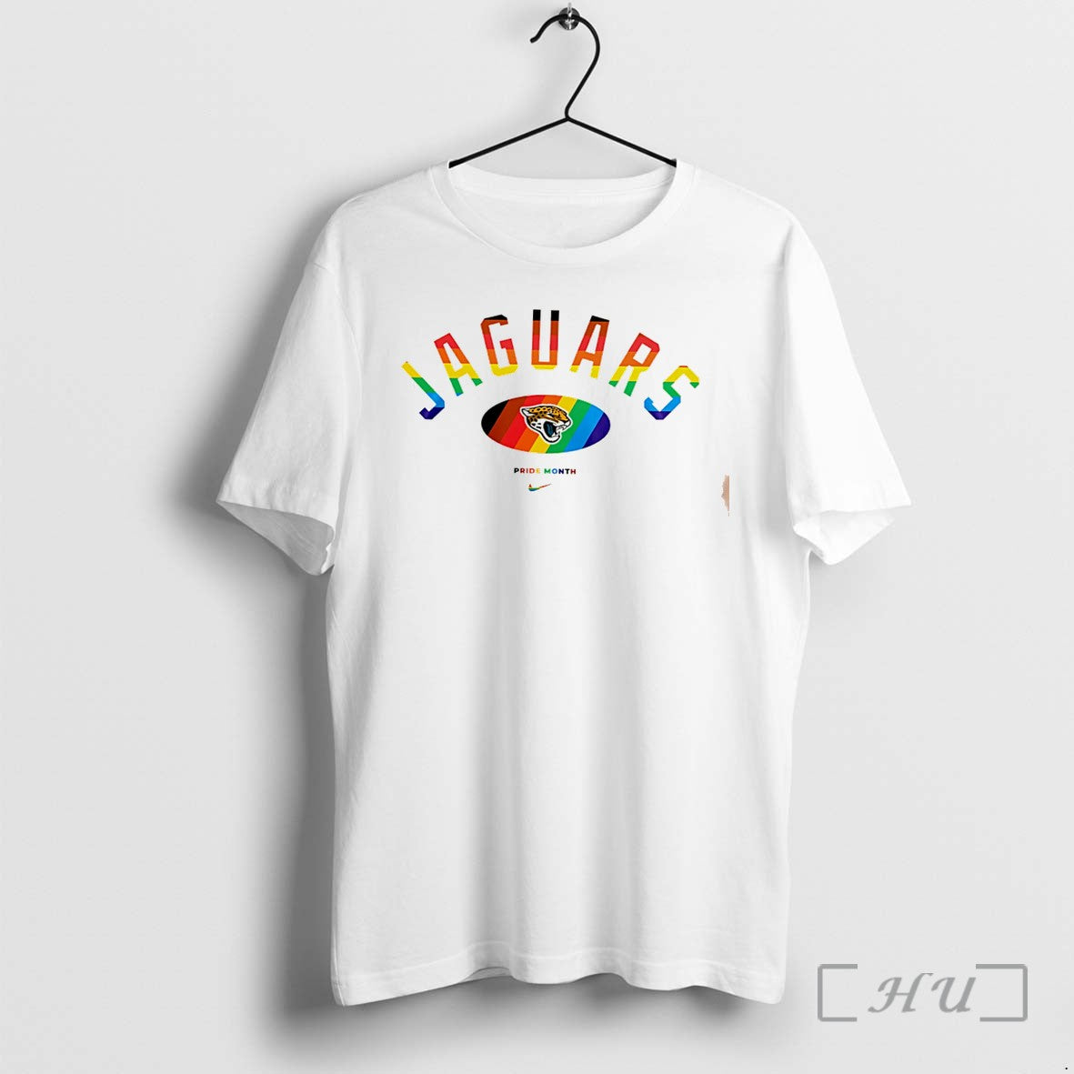 Officials Jacksonville Jaguars Pride Month Rainbow Logo Tee
