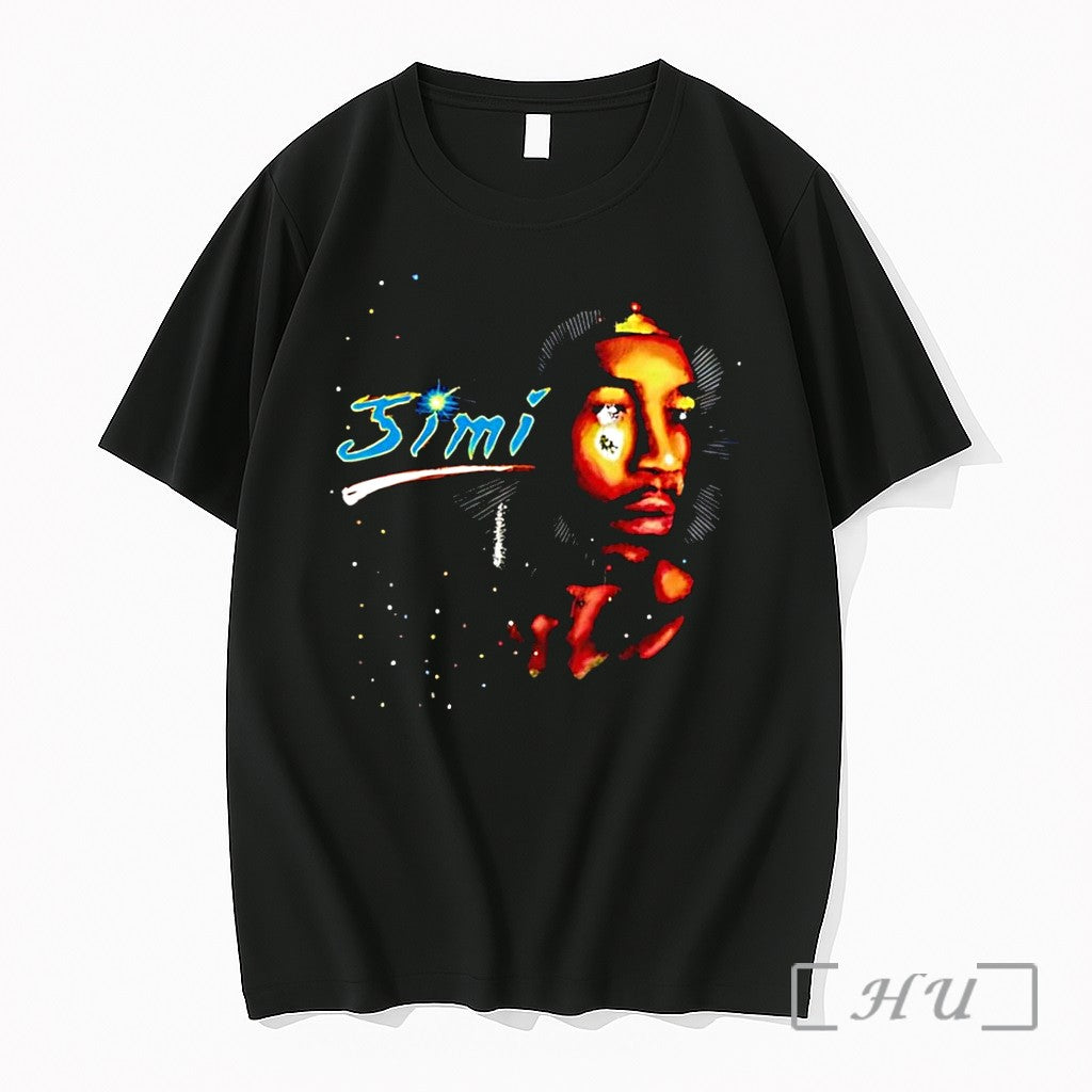 Officials Jimi Hendrix Cosmic Stardust Graphic Portrait Black