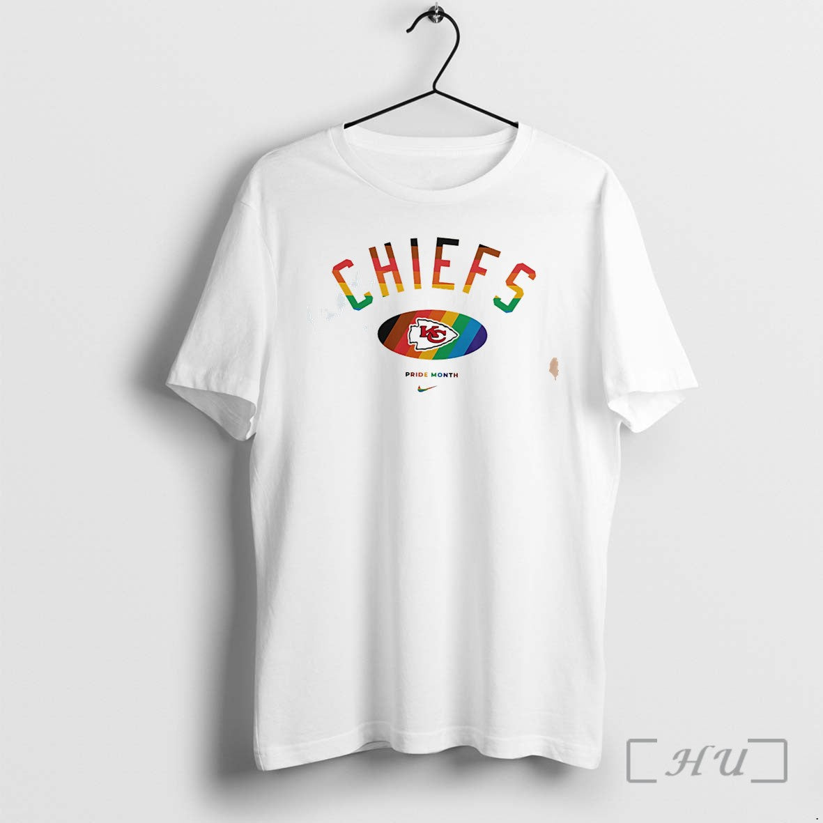 Officials Kansas City Chiefs Pride Month Rainbow Logo Tee